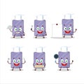 Cartoon character of flashdisk with various chef emoticons