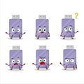 Cartoon character of flashdisk with what expression