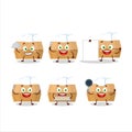 Cartoon character of food pack with various chef emoticons