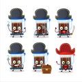 Cartoon character of french press with various pirates emoticons