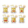 Cartoon character of fresh apple juice with smile expression Royalty Free Stock Photo