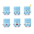Cartoon character of fridge with what expression