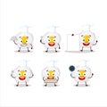 Cartoon character of fried egg with various chef emoticons Royalty Free Stock Photo