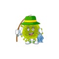 Cartoon character of funny Fishing coronavirus spread