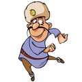 Cartoon character funny guy native Caucasian ,dancing