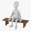 Cartoon character with garden bench Royalty Free Stock Photo
