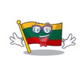 Cartoon character of Geek flag lithuania design