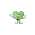 Cartoon character of Geek green love design
