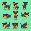 Cartoon character german hunting terrier dog poses