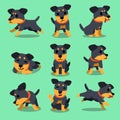 Cartoon character german hunting terrier dog poses