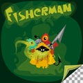 Cartoon character of ghost fisherman