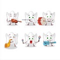 Cartoon character of ghost white playing some musical instruments