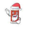 Cartoon character of glass of apple juice Santa with cute ok finger Royalty Free Stock Photo