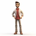 Detailed 3d Cartoon Office Worker With Glasses - Olan