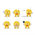 Cartoon character of gold medal ribbon with various chef emoticons