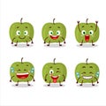 Cartoon character of green apple with smile expression Royalty Free Stock Photo