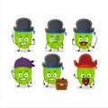 Cartoon character of green habanero with various pirates emoticons