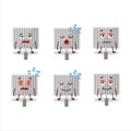 Cartoon character of grill gate with sleepy expression