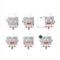 Cartoon character of grill gate with various chef emoticons