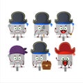 Cartoon character of grill gate with various pirates emoticons