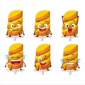 Cartoon character of gummy candy orange with smile expression