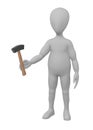 Cartoon character with hammer7 Royalty Free Stock Photo