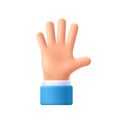 Cartoon character hand goodwill gesture. Royalty Free Stock Photo