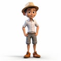 3d Render Cartoon Of Liam With Hat In Maya Style