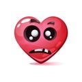 Cartoon character heart. Dead love smiley. Royalty Free Stock Photo