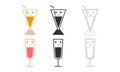 Cartoon character icon drinking glass vector