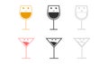 Cartoon character icon drinking glass vector