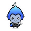 Cute cartoon god hades character carrying water element