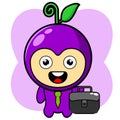 Simple grape fruit mascot work