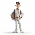 Vibrant 3d Cartoon Man With Glasses And Briefcase