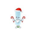 Cartoon character of klebsiella pneumoniae as a Santa having candies