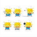 Cartoon character of lamp ideas with various chef emoticons Royalty Free Stock Photo
