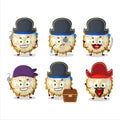 Cartoon character of lemon meringue pie with various pirates emoticons Royalty Free Stock Photo