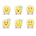 Cartoon character of lemon slice with sleepy expression