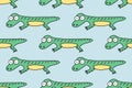 Cartoon Character Lizard. Seamless pattern. Cartoon funny doodle reptile. Hand-drawn vector illustration isolated on a white Royalty Free Stock Photo