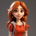 Smiling Cartoon Character Jennifer - 3d Model