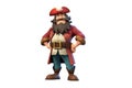 cartoon character male pirate in a hat on white isolated background. Generative AI illustration Royalty Free Stock Photo