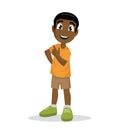 African Boy stands in a confident pose. Royalty Free Stock Photo