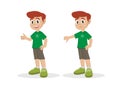 Cartoon character, Boy thumbs up thumbs down. Royalty Free Stock Photo