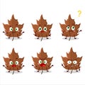 Cartoon character of maple dried leaf with what expression