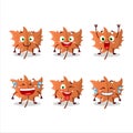 Cartoon character of maple Leaf with smile expression