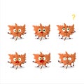 Cartoon character of maple Leaf with what expression