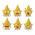 Cartoon character of maple yellow leaf with smile expression