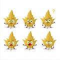 Cartoon character of maple yellow leaf with what expression