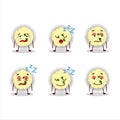 Cartoon character of mashed potatoes with sleepy expression
