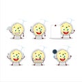 Cartoon character of mashed potatoes with various chef emoticons